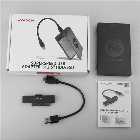 AXAGON ADSA-1S6 USB3.0 - SATA HDD/SSD 2,5" ladica + Adapter