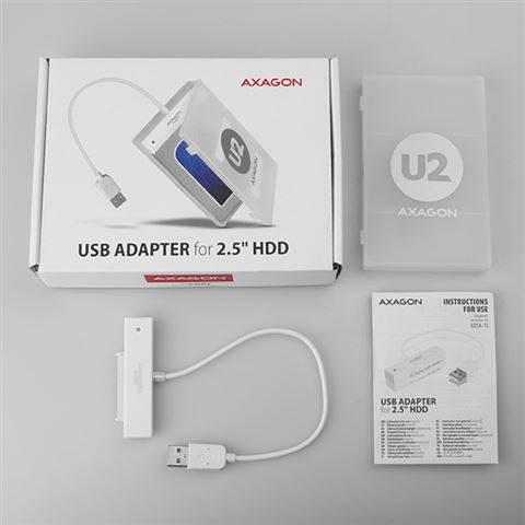 AXAGON ADSA-1S USB2.0 - SATA HDD/SSD 2,5" ladica + Adapter