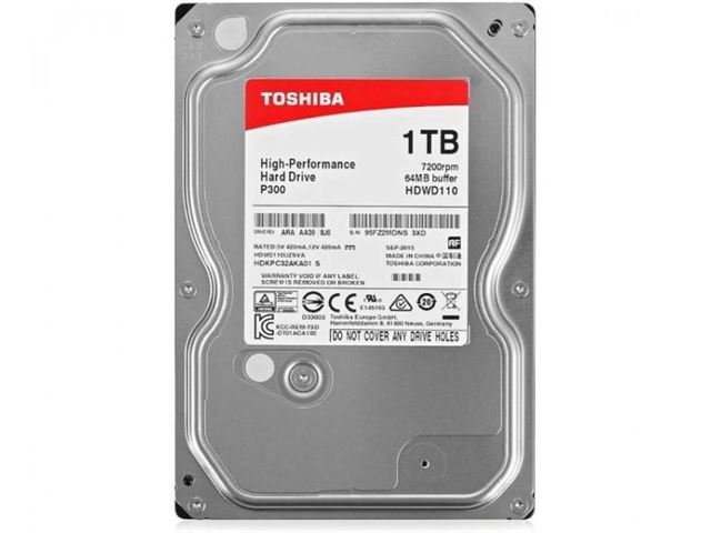 HDD Interni Toshiba P300 Desktop PC 1TB 3,5" SATA HDWD110UZSVA