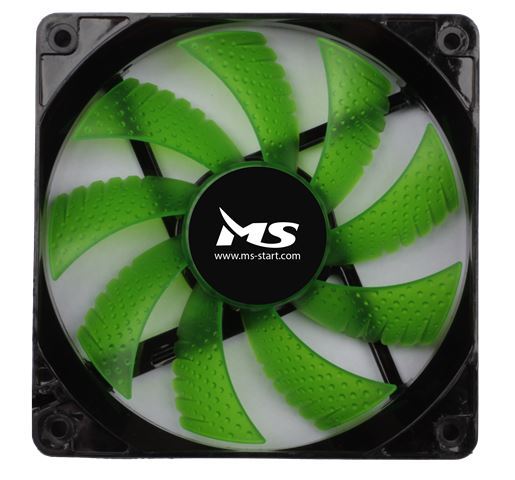 MS PC COOL 12cm zeleni LED ventilator za kućište