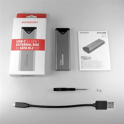 CON AXA EEM2-U3C USB-C 3.2 Gen 1 - M.2 SATA SSD 42-80mm box