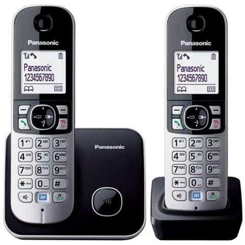 PANASONIC telefon bežični KX-TG6812FXB crni TWIN