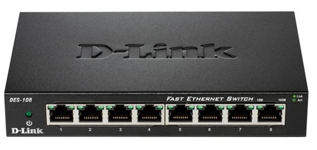 D-Link switch neupravljivi,DES-108/E (metalno kućište)