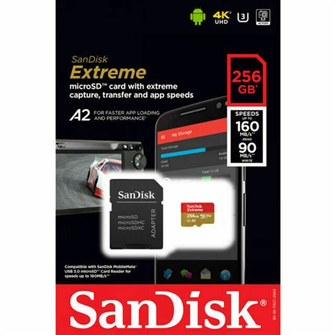 Memorijska kartica SanDisk Extreme microSDXC, A1, V30, U3 256GB