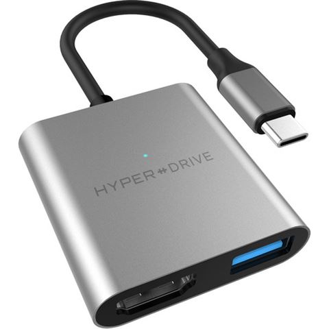 CON HD HyperDrive 4K HDMI 3-in-1 USB Type-C Hub (Space Gray)