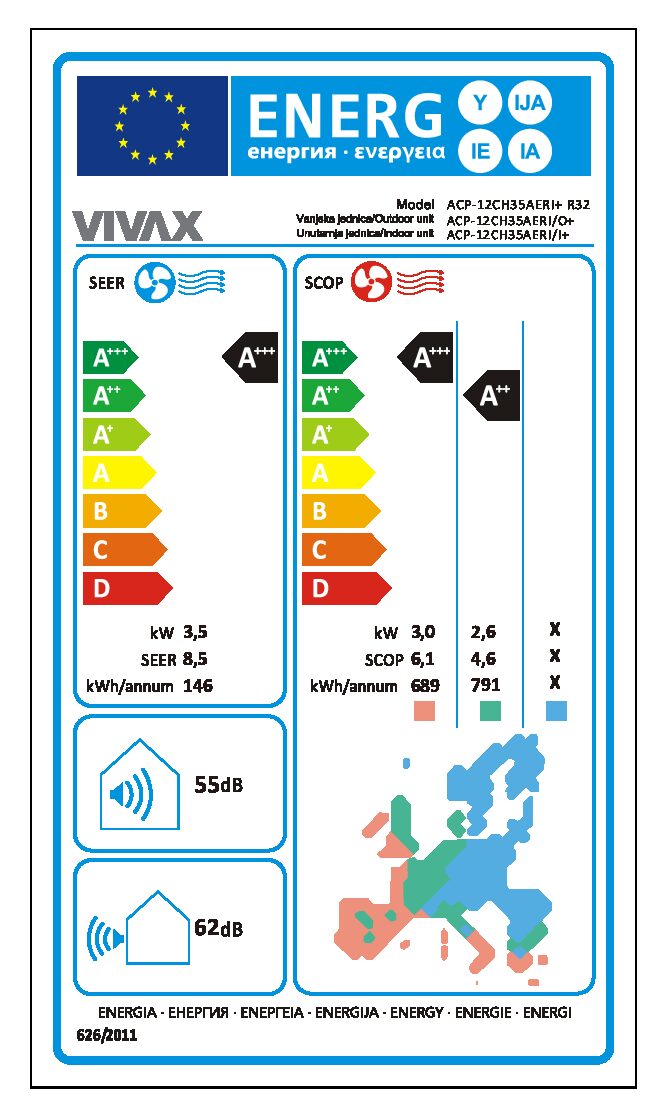 VIVAX COOL, ACP-12CH35AERI+ R32