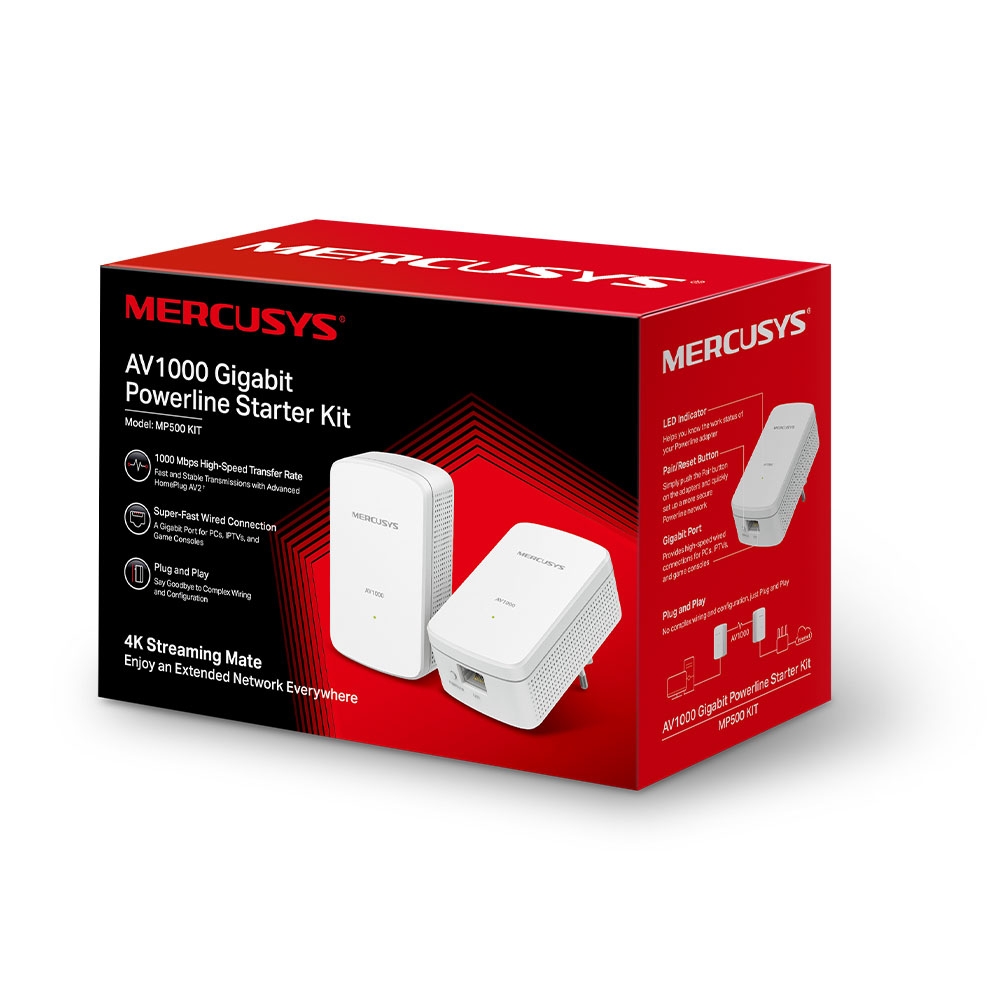 Mercusys MP500 AV1000 Gigabit Powerline Kit