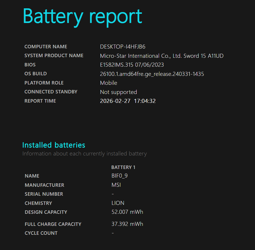 ✅ MSI Sword 15 A11UD Gaming Laptop – i7-11800H RTX 3050 Ti