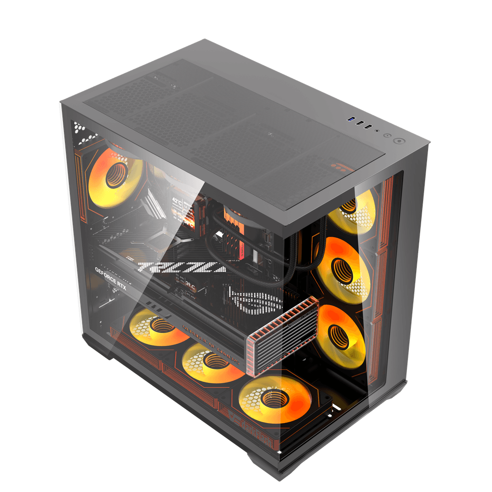 DARKFLASH AIGO CRNO C280 KUĆIŠTE ,7X ARGB VENTILATORA