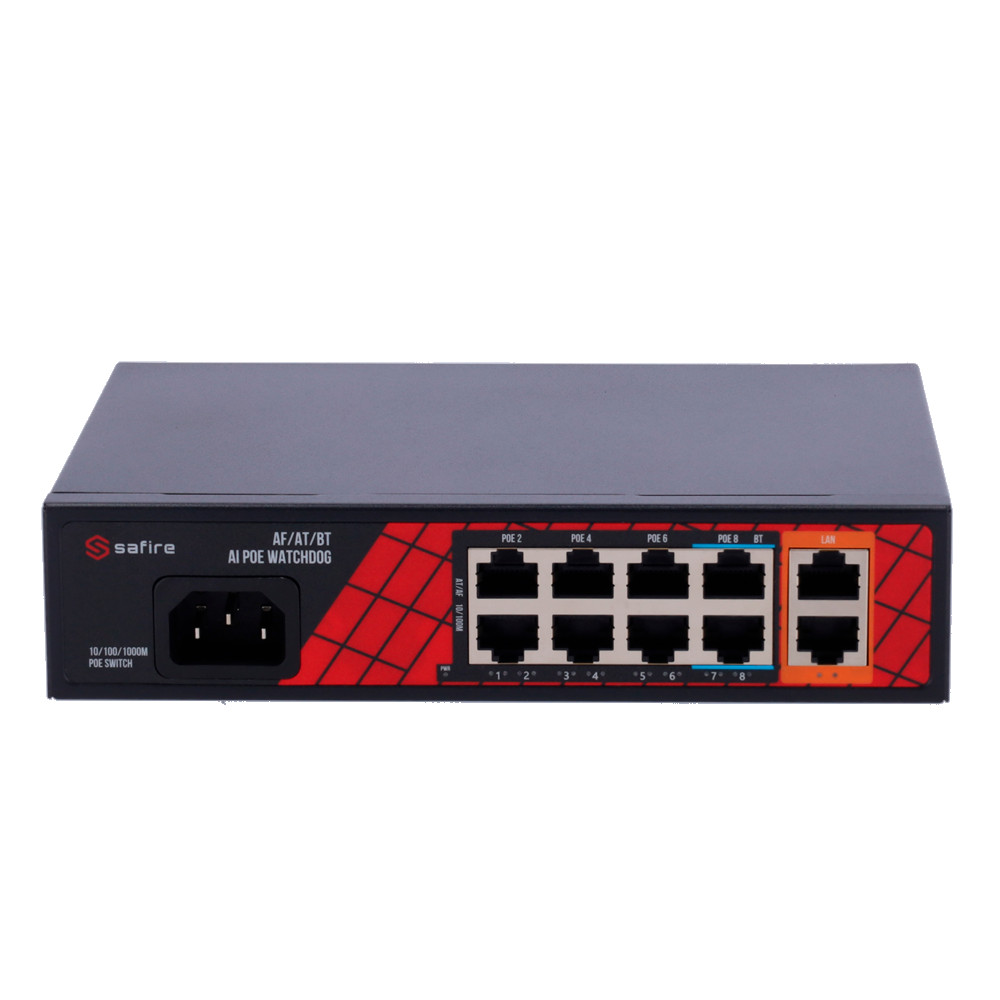 Safire Switch 8 Port POE - SF-SW1008HIPOE-H-120