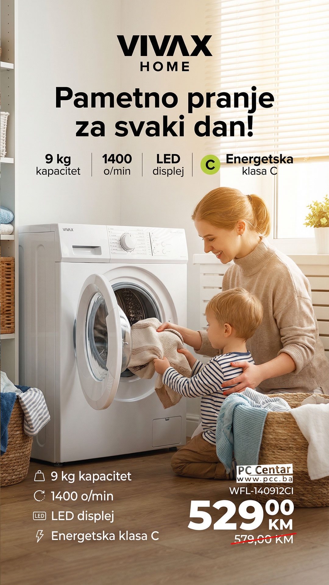 VIVAX HOME mašina za pranje veša WFL-140912CI