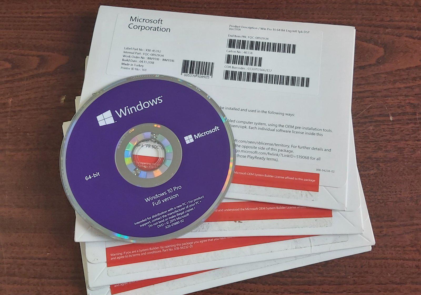 OEM Win 10 PRO Eng 64-bit, FQC-08929