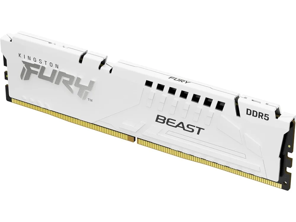 Kingston 16GB 6000MHz DDR5 W.White, Fury Beast (1x16GB),CL30, EXPO,XMP,1RX8, 288-pin 16Gbit