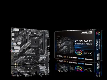 ASUS MB PRIME B550M-K ARGB AM4, 2x DDR4, 2x M.2, 4x SATA 6x USB, 1xDP, 1x HDMI, mATX