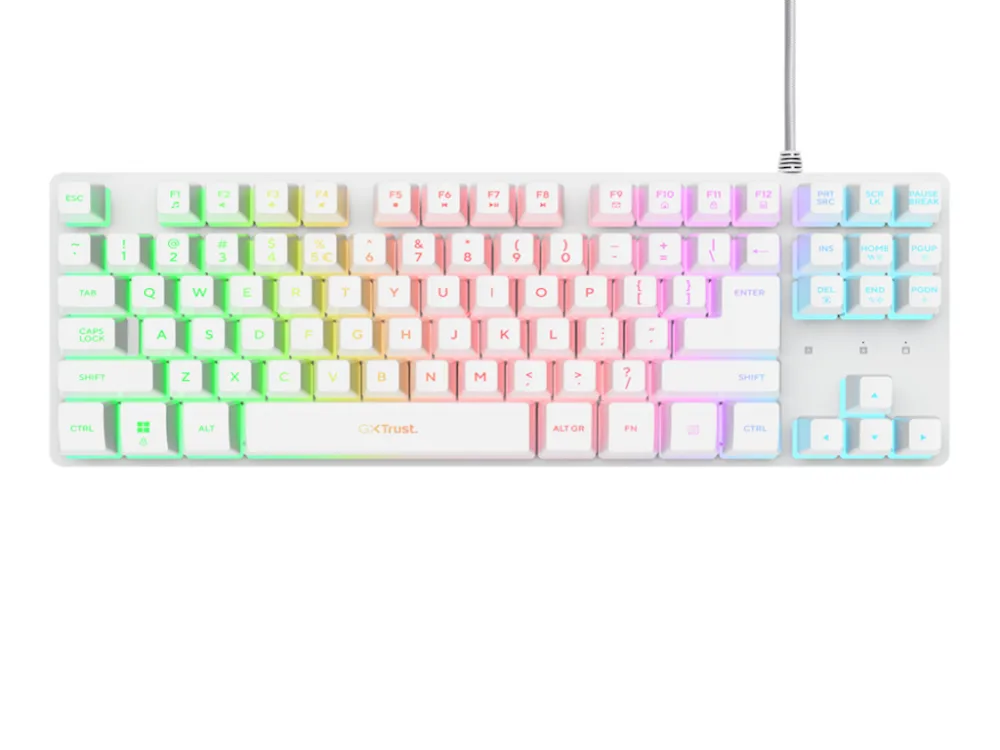 Trust GXT833 THADO tastatura, žičana, bijela, TKL, gaming