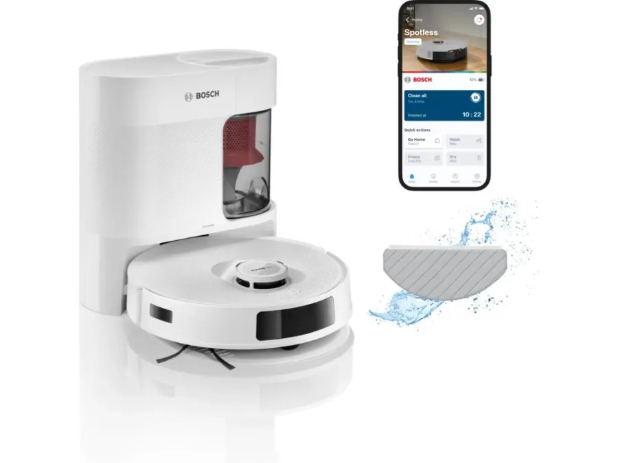 BOSCH Robotski UsisivačSpotless 2, 25.000 Pa; 360 LiDAR navigacija; Bijeli