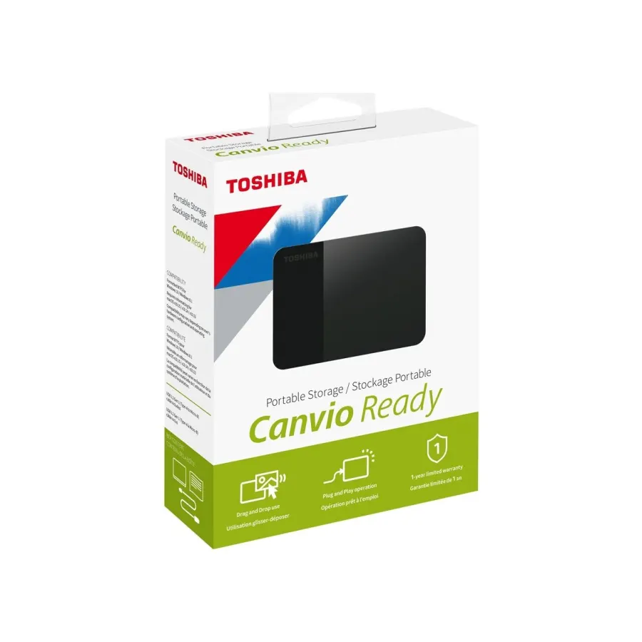 Toshiba HDD 1TB external 2.5"USB 3.2; Canvio Ready; Black