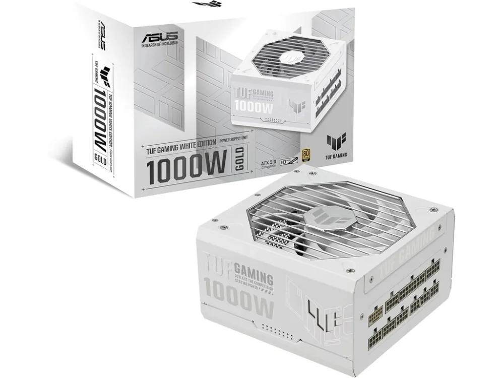 ASUS PSU TUF-GAMING-1000G-WHT1000W 80Plus Gold;Full modular1x16pin;4x8 pin;5 x SATA