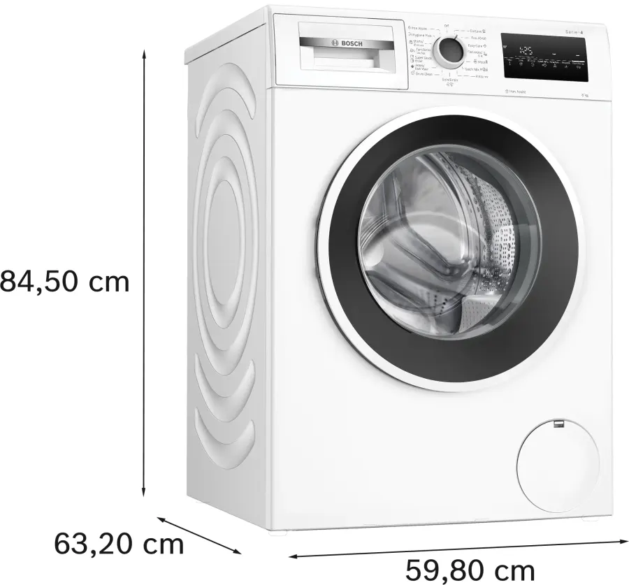 BOSCH Perilica rublja Serie 4| 8kg,1400rpm, Iron Assist,A,52/72dB,Kratki program 15/30`